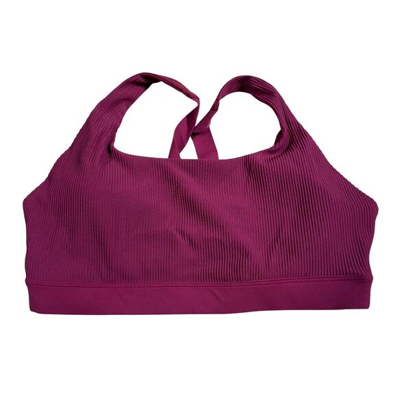 Athleta Exhale Rib Bra Coffeeberry Women's Size Medium D-DD New With Tags - Picture 2 of 9